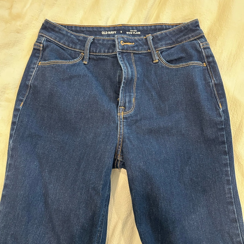 Old Navy Women's High-waisted Dark Blue Flare Jeans